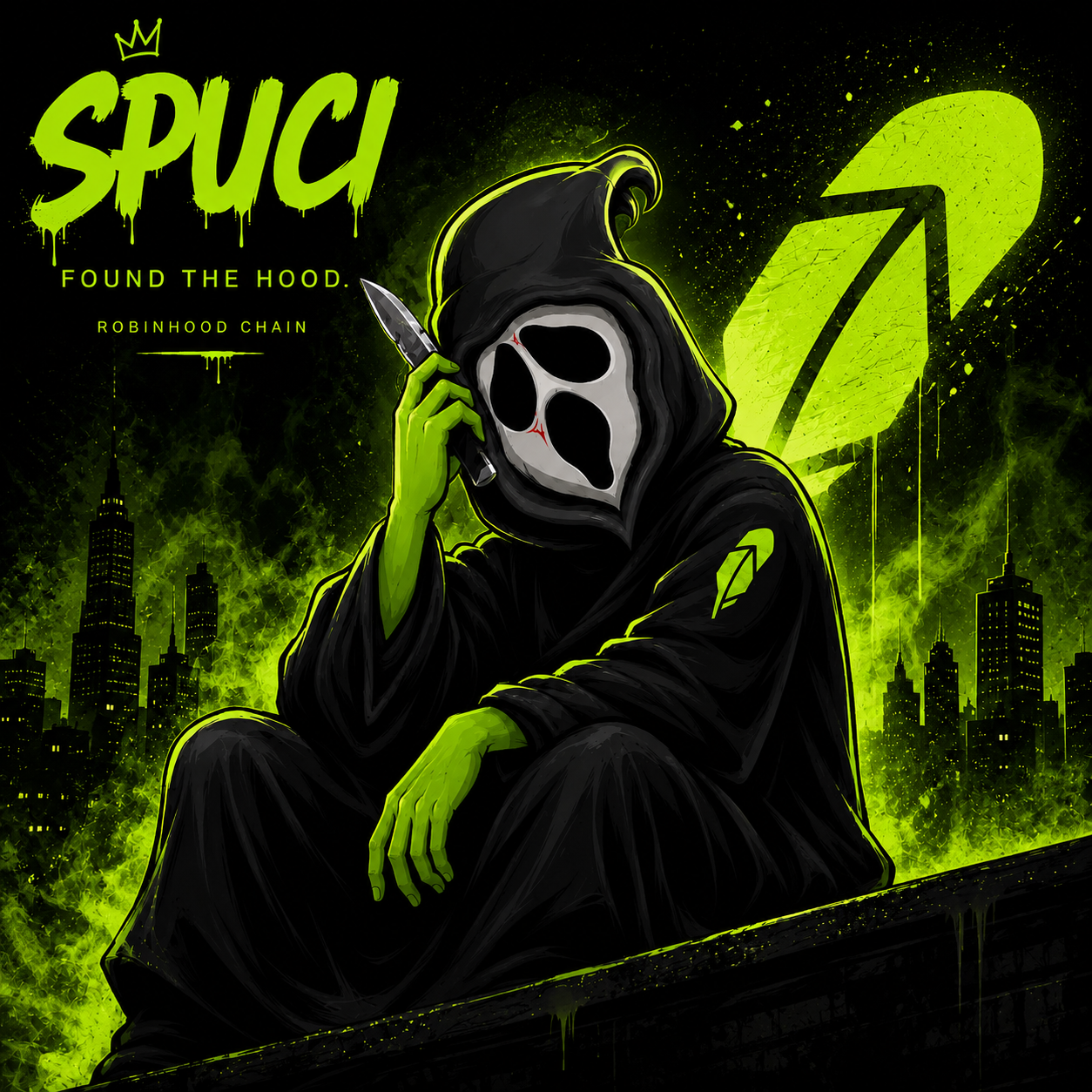 Spuci seated in the hood